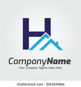 Plantilla para el logotipo del vector de la letra H, logotipo de la letra colorida H, inmobiliario, logotipo de construcción y diseño de la plantilla de vectores