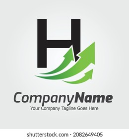 Plantilla de logotipo vectorial de la carta H, logotipo de la carta colorida H, logotipo comercial, empresa de marketing, asesoramiento comercial 