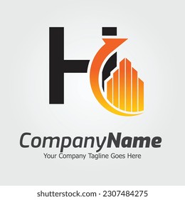 Letter H vector logo template, Colorful Letter H logo, Financial Company Logo, Financial Institute Advisors Logo Design Template Vector Icon