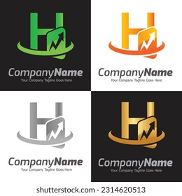 Letter H vector logo template, Colorful Letter H logo, Financial Company Logo, Financial Institute Advisors Logo Design Template Vector Icon