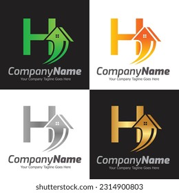 Letter H vector logo template, Colorful Letter H logo, Real Estate, Building and Construction Logo Design Template Vector Icon