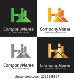 Letter H vector logo template, Colorful Letter H logo, Financial Company Logo, Financial Institute Advisors Logo Design Template Vector Icon