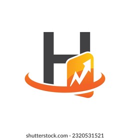 Plantilla para el logotipo del vector de la letra H, logotipo de la letra colorida H, logotipo de la empresa financiera, icono de la plantilla de diseño de los asesores del Instituto Financiero
