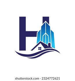 Letter H vector logo template, Colorful Letter H logo, Real Estate, Building and Construction Logo Design Template Vector Icon