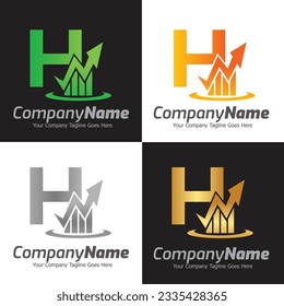 Plantilla para el logotipo del vector de la letra H, logotipo de la letra colorida H, logotipo de la empresa financiera, icono de la plantilla de diseño de los asesores del Instituto Financiero
