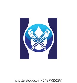 Plantilla del logotipo del Vector de la letra H, logotipo colorido de la letra H, diseño moderno del logotipo de los servicios de fontanería