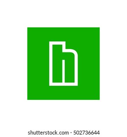 Letter H vector, logo. Useful as branding symbol, corporate identity, alphabet element, square app icon, clip art and illustration.