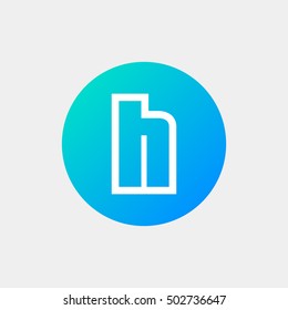 Letter H vector, logo. Useful as branding symbol, corporate identity, alphabet element, circle app icon, clip art and illustration.