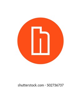 Letter H vector, logo. Useful as branding symbol, corporate identity, alphabet element, circle app icon, clip art and illustration.