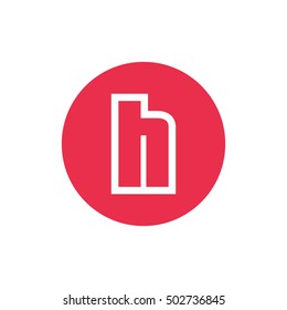 Letter H vector, logo. Useful as branding symbol, corporate identity, alphabet element, circle app icon, clip art and illustration.