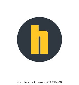Letter H vector, logo. Useful as branding symbol, corporate identity, alphabet element, circle app icon, clip art and illustration.