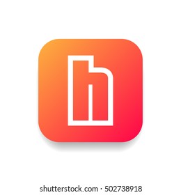 Letter H vector, logo. Useful as branding symbol, corporate identity, alphabet element, square app icon, clip art and illustration.