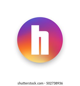 Letter H vector, logo. Useful as branding symbol, corporate identity, alphabet element, circle app icon, clip art and illustration.
