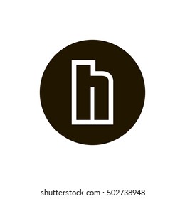 Letter H vector, logo. Useful as branding symbol, corporate identity, alphabet element, circle app icon, clip art and illustration.