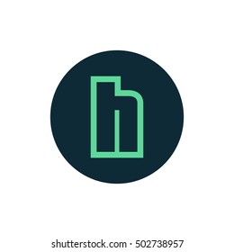 Letter H vector, logo. Useful as branding symbol, corporate identity, alphabet element, circle app icon, clip art and illustration.