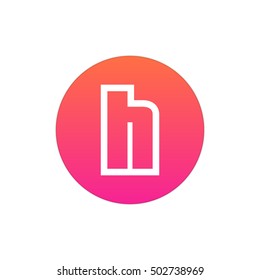 Letter H vector, logo. Useful as branding symbol, corporate identity, alphabet element, circle app icon, clip art and illustration.