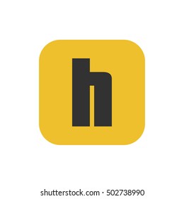 Letter H vector, logo. Useful as branding symbol, corporate identity, alphabet element, square app icon, clip art and illustration.
