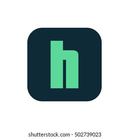 Letter H vector, logo. Useful as branding symbol, corporate identity, alphabet element, square app icon, clip art and illustration.