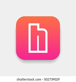 Letter H vector, logo. Useful as branding symbol, corporate identity, alphabet element, square app icon, clip art and illustration.