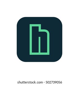 Letter H vector, logo. Useful as branding symbol, corporate identity, alphabet element, square app icon, clip art and illustration.