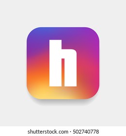 Letter H vector, logo. Useful as branding symbol, corporate identity, alphabet element, square app icon, clip art and illustration.