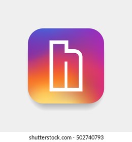 Letter H vector, logo. Useful as branding symbol, corporate identity, alphabet element, square app icon, clip art and illustration.