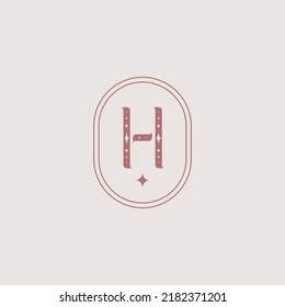 Buchstabe "H", Vektorsymbol. Elegantes, minimalistisches Logo. Astrologie, Magie, Psychologie, Schmuck. Alphabet-Element.