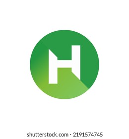 letter h vector symbol icon logo green circle