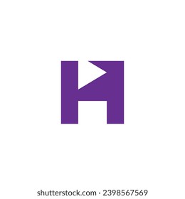 Logo De Video De Letra H. Adecuado para medios, tecnología, entretenimiento, etc.