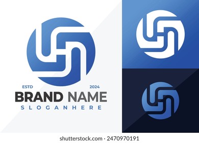 Letra H Vortex Círculo logo diseño Vector símbolo icono ilustración