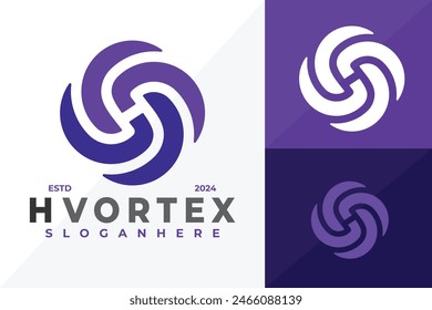 Letter H Vortex logo design vector symbol icon illustration