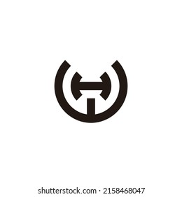 Letter H and W circle geometric symbol simple logo vector