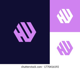 Letter H W logo design. creative minimal monochrome monogram symbol. Universal elegant vector emblem. Premium business logotype. Graphic alphabet symbol for corporate identity
