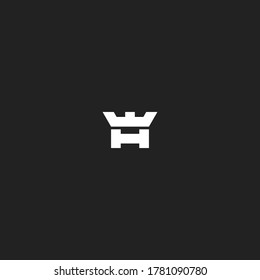 letter h and w logo design
