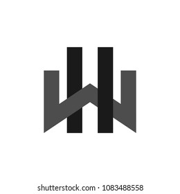 Letter H And W Logo Vector.