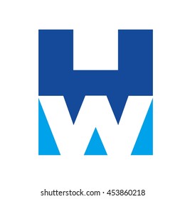 letter H and W logo vector.