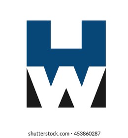 letter H and W logo vector.