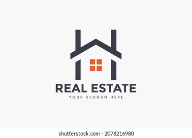 letter h w real estate logo