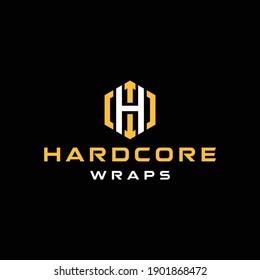 Plantilla de logotipo vectorial Carta H y W en estilo de lujo para empresas