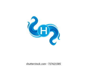 letter h and water