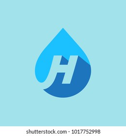 Letter H water drop logo icon design template elements