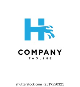 Letter H Water Wave logo icon vector