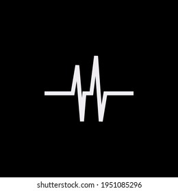 Letter H Wave Logo Design. Ilustration of electronic wave that make a shape of letter H. With flat style design.