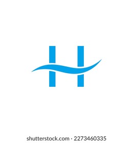 Letter H wave swoosh vector