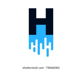 Letter H Wet Color Paint Icon Logo Design Element