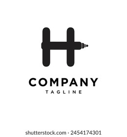 Letter H whiteboard marker logo icon vector template.eps