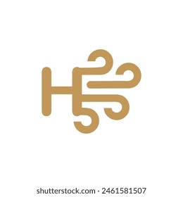 Letter H Wind logo icon vector template.eps