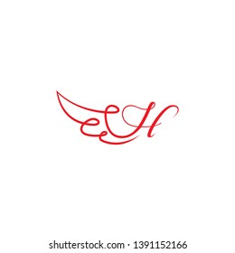 letter H wing icon logo design concept