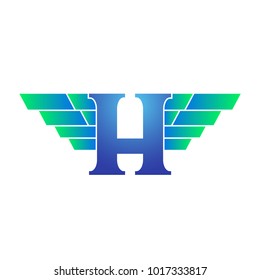 Letter H With Wing Logo