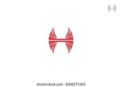 Letter H Winged Butterfly Logo Design with White Background